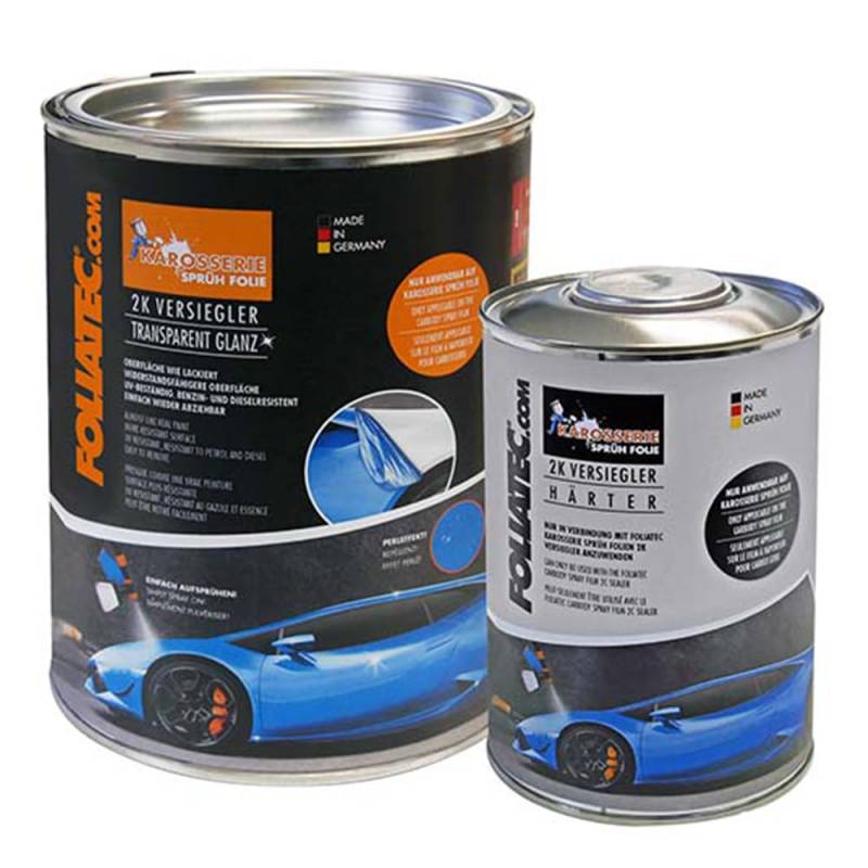 Foliatec Carbody Spray Film (Sprühfolie) Versiegler - klar glänzend - 2X 1L Sealer + 1x 1L Härter von Foliatec