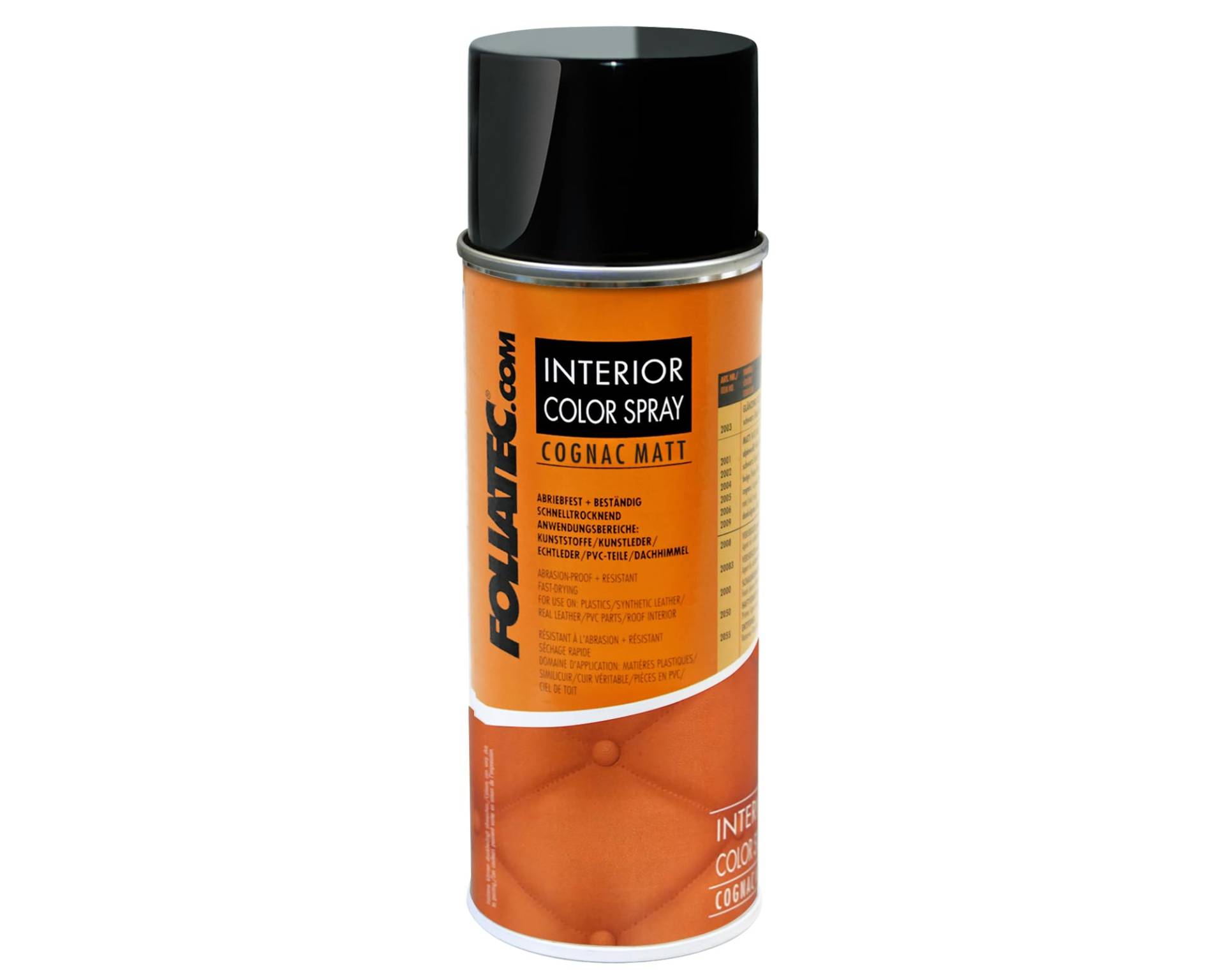 Foliatec Interior Color Spray Farbspray Schnelltrocknend Abriebfest für Kunststoffe, Kunstleder und Leder, Cognac Matt, 400 ml von Foliatec