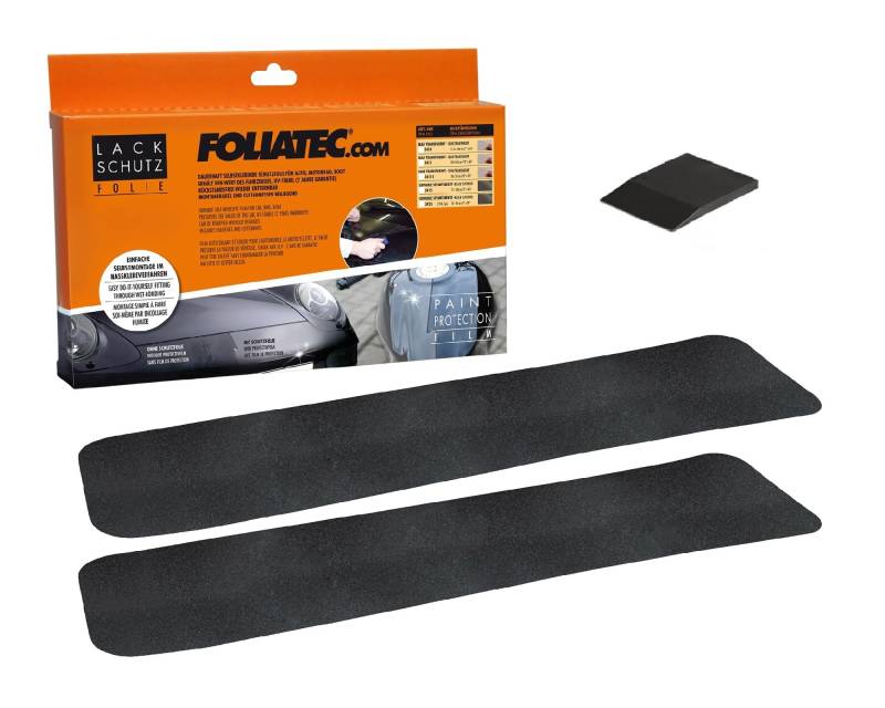 FOLIATEC Lack Schutzfolie Lackschutz Folie für Auto Einstiegsbereich, schwarz, 12 x 45 cm von Foliatec