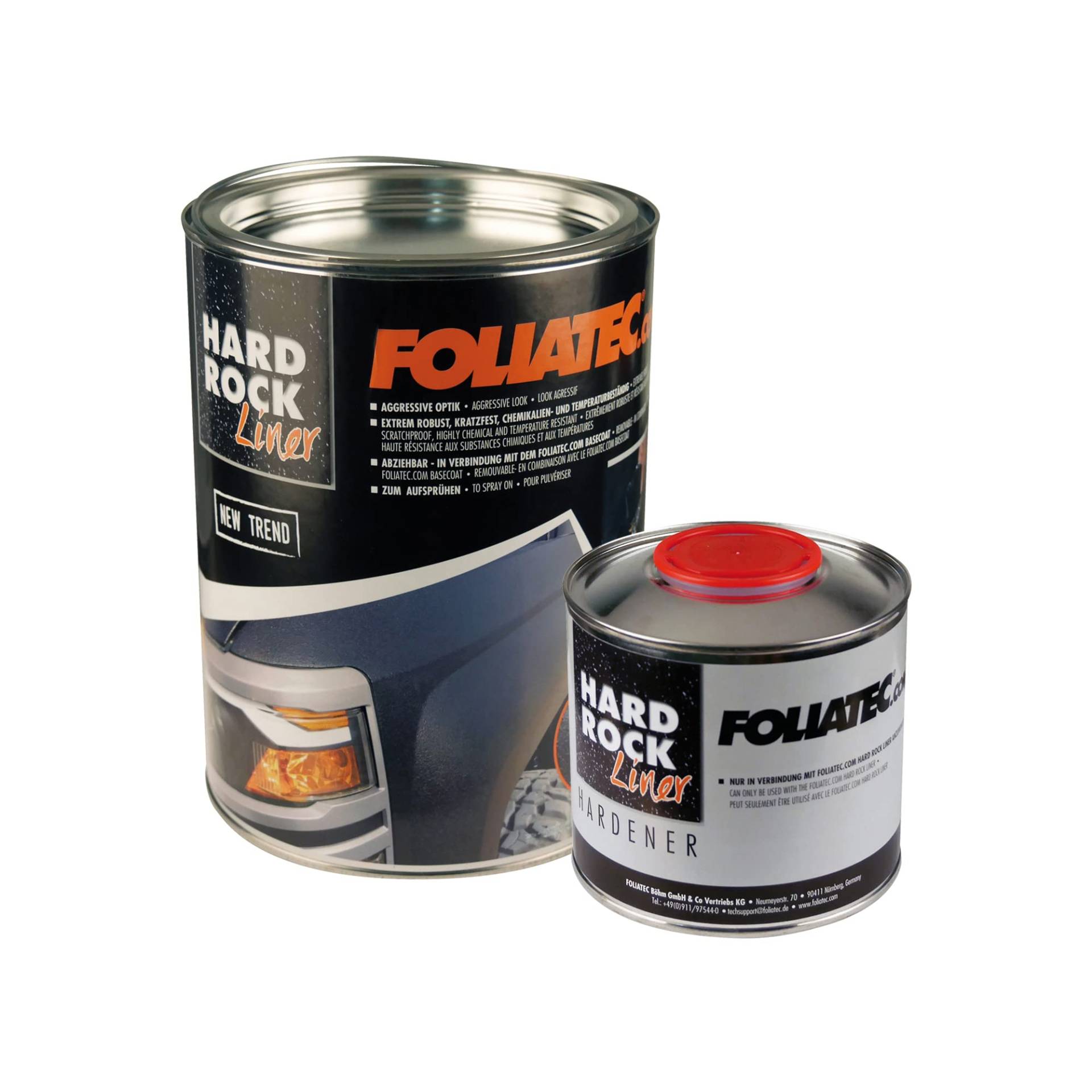 Foliatec Hard Rock Liner Removable Set, schwarz, 500 ml von Foliatec