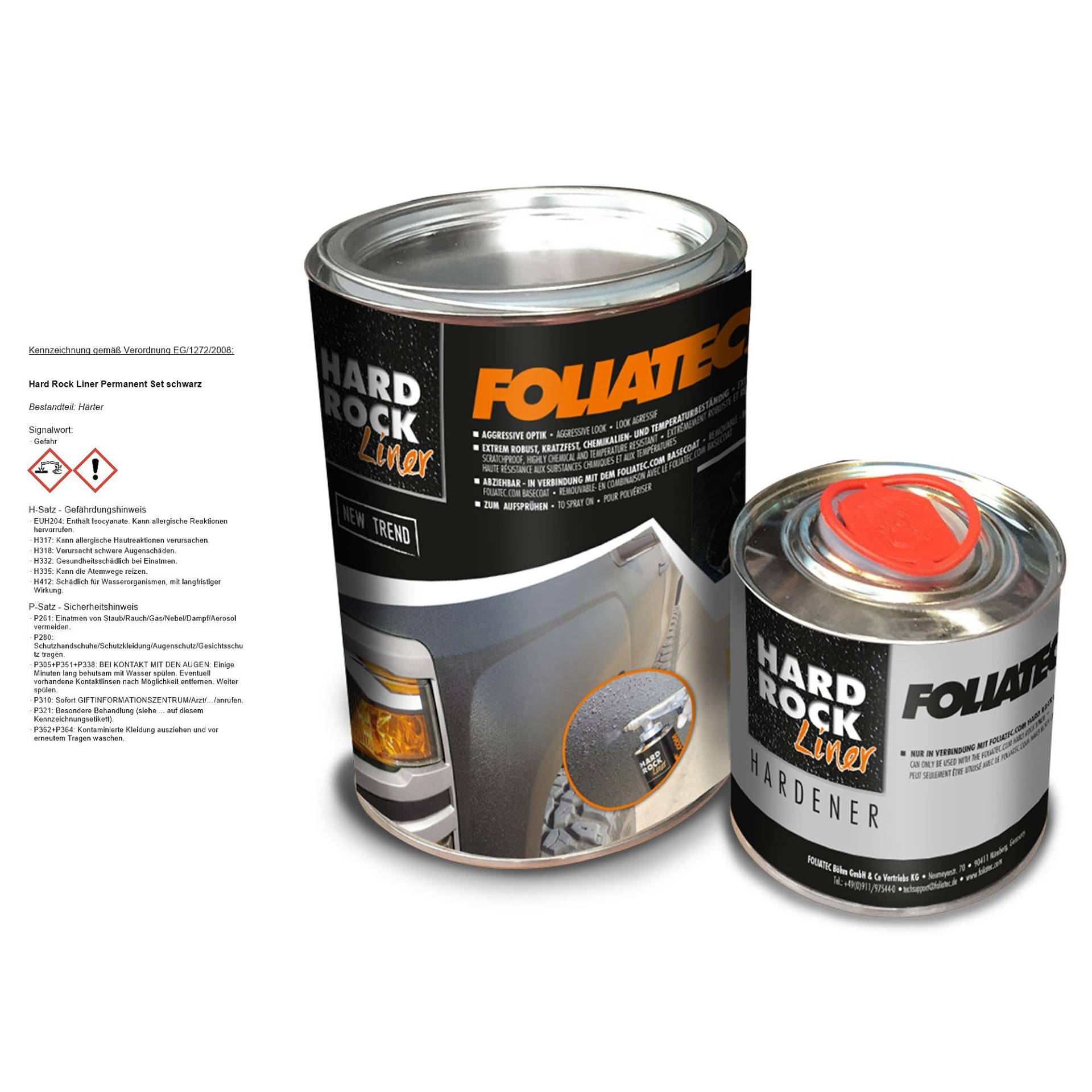 Foliatec Hard Rock Liner permanent Set, schwarz, 500 ml von Foliatec