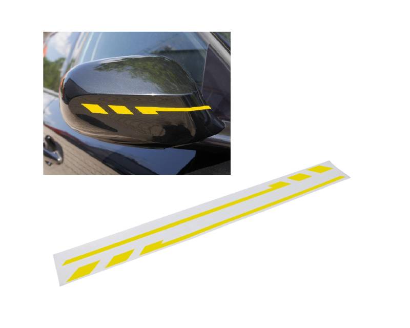 FOLIATEC PIN Striping Mirror Cap Aufkleber Auto Sticker Zierstreifen für Außenspiegel, gelb von Foliatec