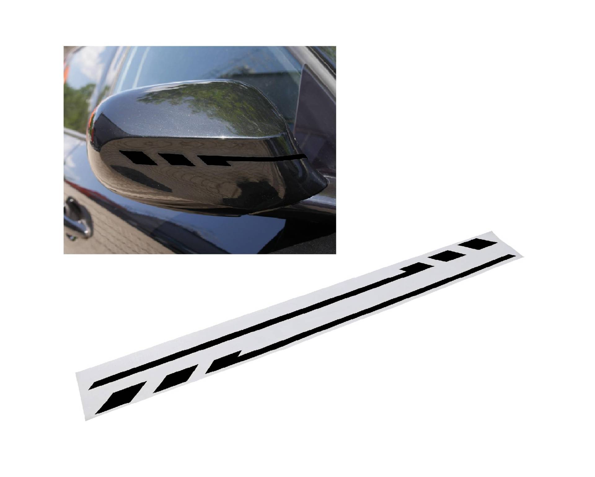 FOLIATEC PIN Striping Mirror Cap, car trim strips for exterior mirrors, black von Foliatec