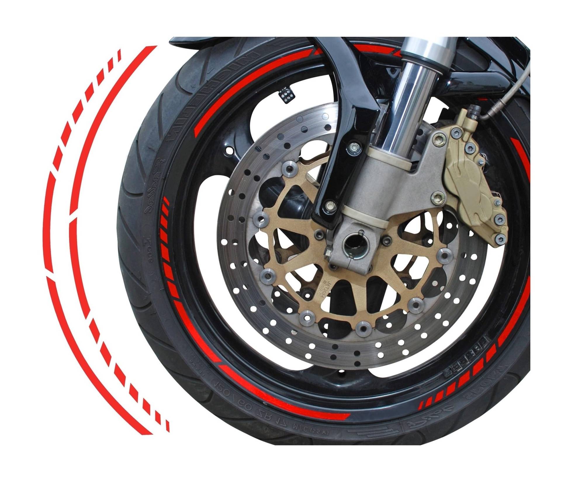 FOLIATEC PIN Striping Racing Felgenrandaufkleber Motorrad Zierstreifen Felgen Aufkleber, neon rot von Foliatec