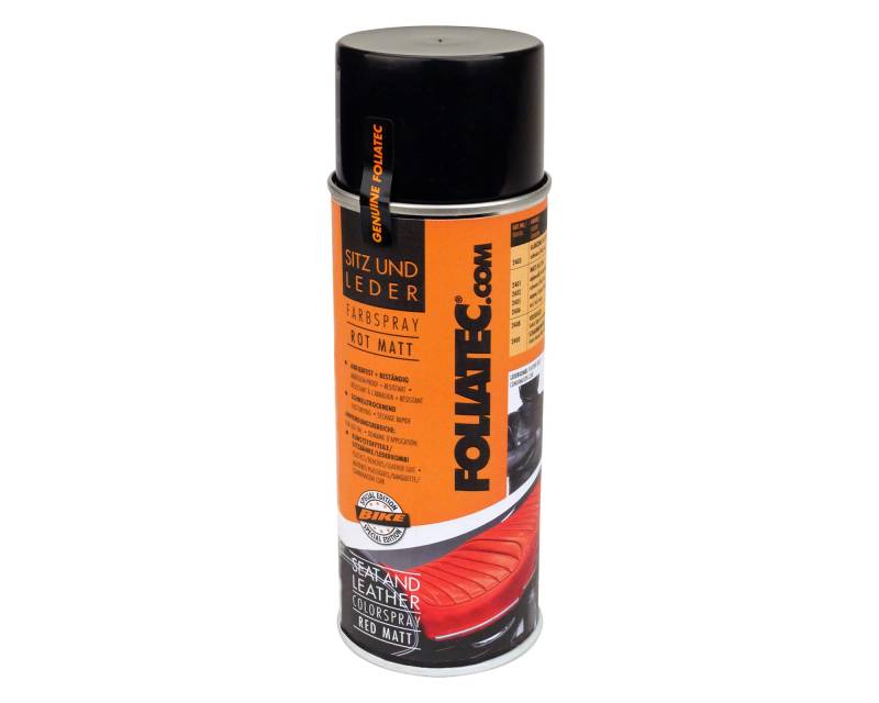 Foliatec Sitz und Leder Farbspray Lack Spray für Auto & Motorrad Leder und Kunstleder, rot matt, 400 ml von Foliatec