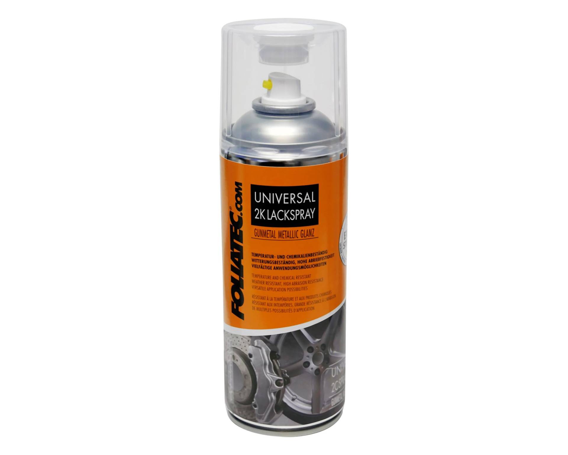 Foliatec Universal 2K Lackspray Spray Spraydose Hitzebeständig, gunmetal metallic glänzend, 400 ml von Foliatec