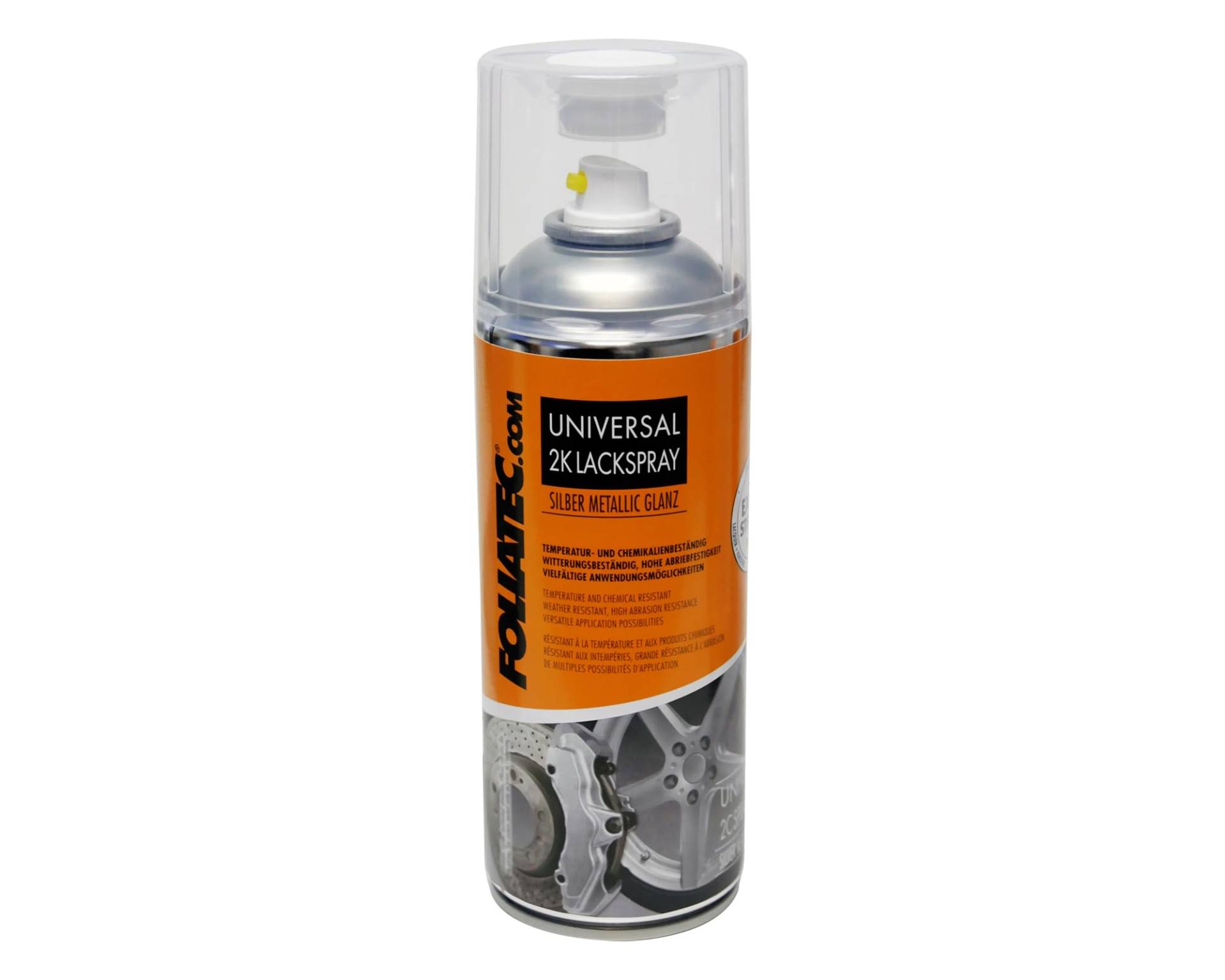 Foliatec Universal 2K Lackspray Spray Spraydose Hitzebeständig, silber metallic glänzend, 400 ml von Foliatec