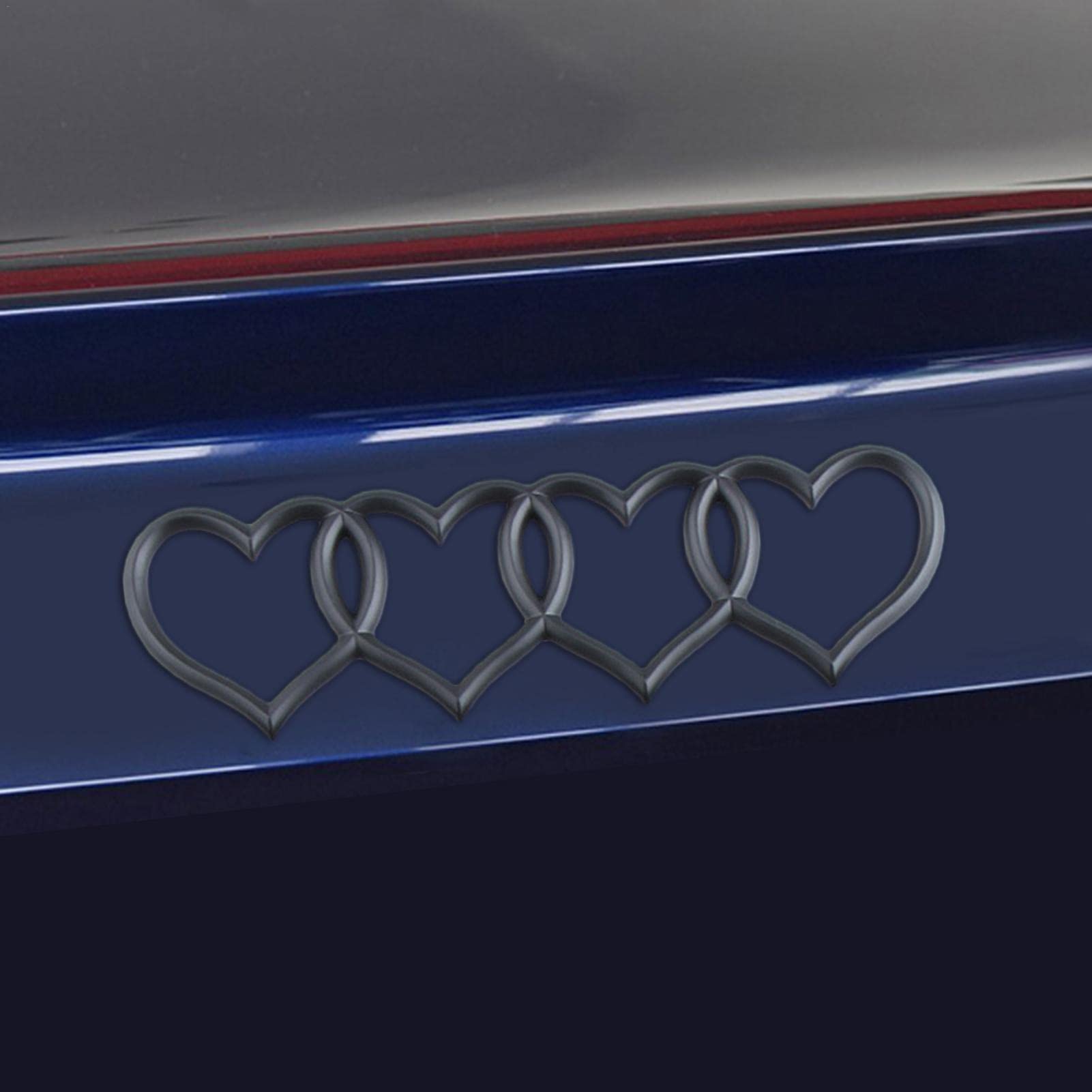 Foliner Auto Logo Modifikation Liebe Aufkleber, Auto Aufkleber Herz Ring Logo Auto Heck Dekorativer Aufkleber, Auto Aufkleber Herz Ring Logo Auto Schwanz Dekorativer Aufkleber Für Audi A3 A4 A6L Q5 von Foliner