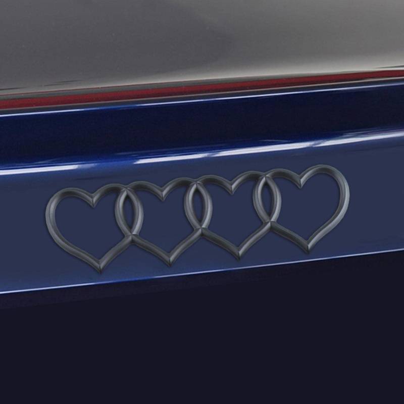 Foliner Auto Logo Modifikation Liebe Aufkleber, Auto Aufkleber Herz Ring Logo Auto Heck Dekorativer Aufkleber, Auto Aufkleber Herz Ring Logo Auto Schwanz Dekorativer Aufkleber Für Audi A3 A4 A6L Q5 von Foliner