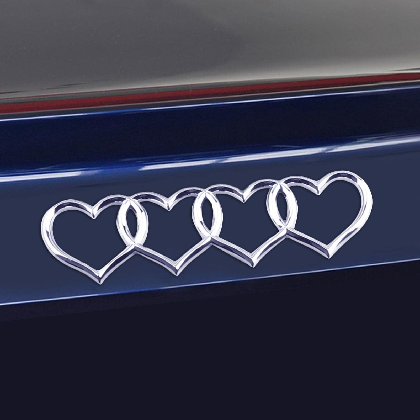 Foliner Auto Logo Modifikation Liebe Aufkleber, Auto Aufkleber Herz Ring Logo Auto Heck Dekorativer Aufkleber, Auto Aufkleber Herz Ring Logo Auto Schwanz Dekorativer Aufkleber Für Audi A3 A4 A6L Q5 von Foliner