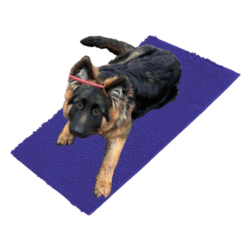 Folleggia Cleany Matte Hunde, Schmutzfangmatte Hund, Cleany Matte Schmutzfangmatte, für Schlammige, Nasse Pfoten und Schuhe, für Haustier, Weich und Super Saugfähig (Blau Lila, 30 * 50cm) von Folleggia