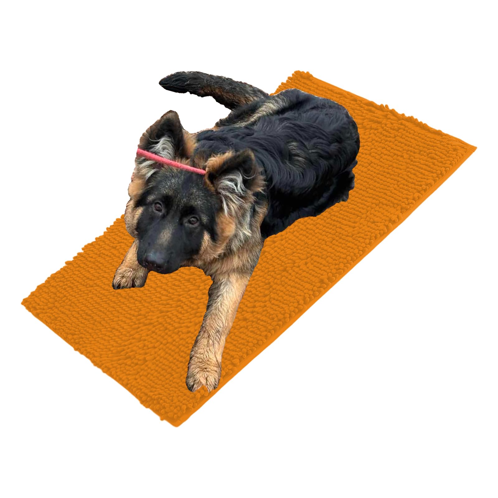 Folleggia Cleany Matte Hunde, Schmutzfangmatte Hund, Cleany Matte Schmutzfangmatte, für Schlammige, Nasse Pfoten und Schuhe, für Haustier, Weich und Super Saugfähig (Orange Farbe, 30 * 50cm) von Folleggia