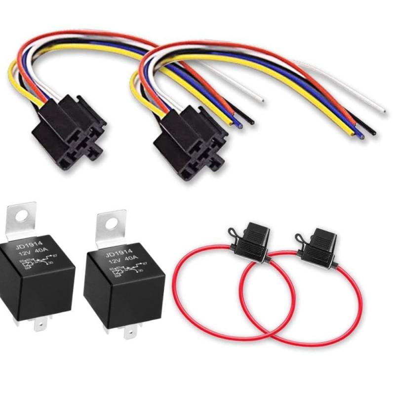 Folpus 2Pcs Pins 30/40A 12V Spdt Relais Kit Ersatzteile mit Relais Sockel von Folpus