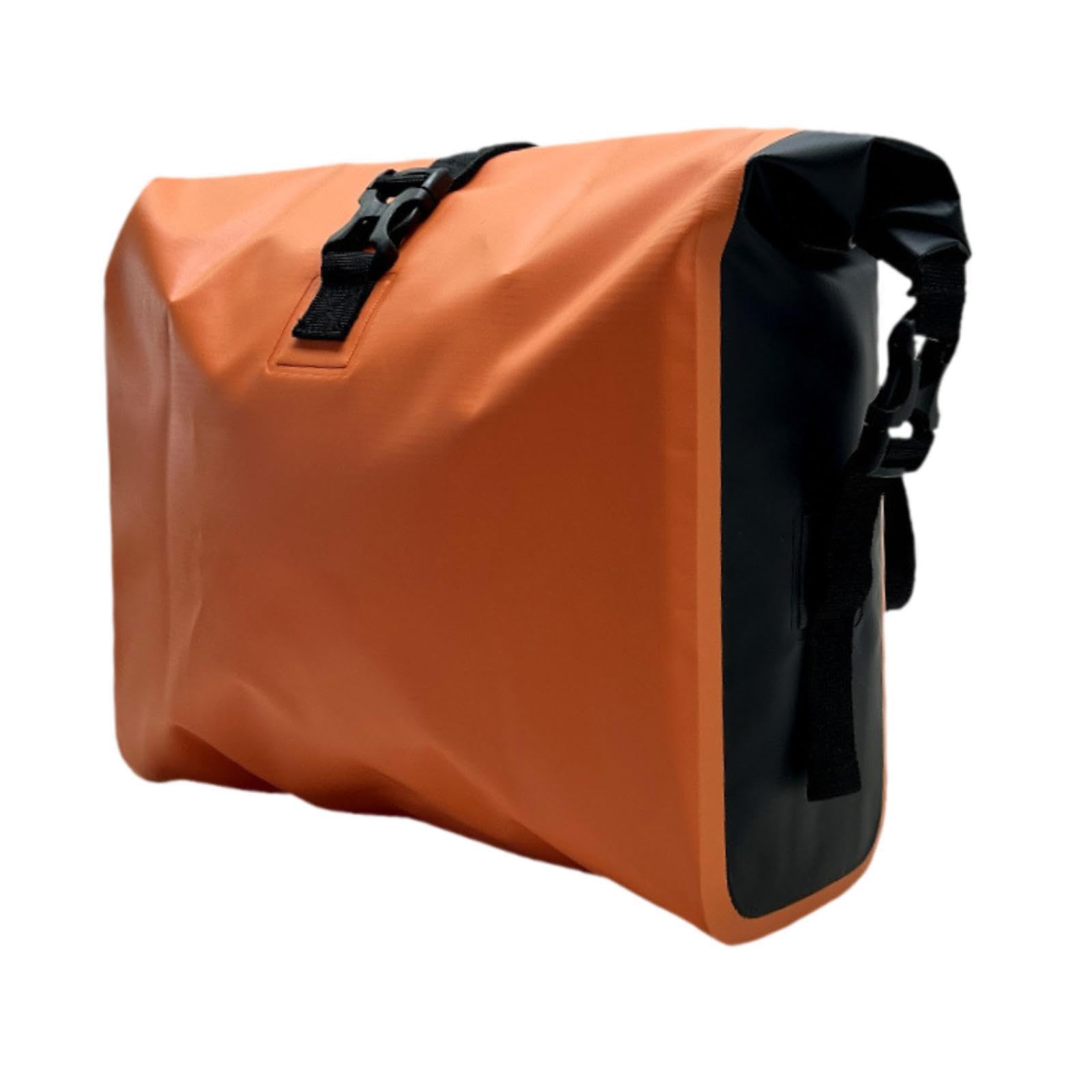 Folpus wasserdichte Fahrradtasche, Gepäckträgertasche für Fahrräder, Aufbewahrungstasche Aus PVC für Den Rücksitz Zum Radfahren, Frachttouren, Pendeln, Reise, Orange von Folpus