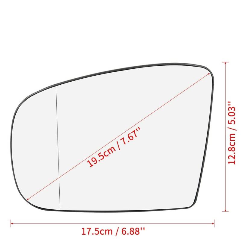 1 Paar Spiegelglas beheizt mit Trägerplatte links links/rechts rechts for W163 ML320 ML350 ML500 1998-2005 von FonFou