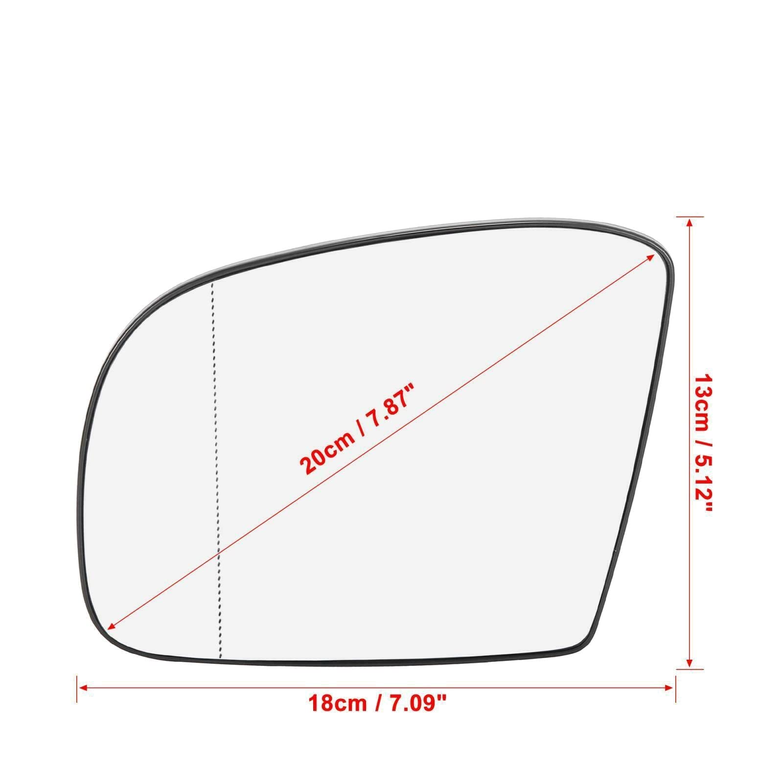 1 Paar Spiegelglas beheizt mit Trägerplatte links links/rechts rechts for W164 X164 R251 ML GL R 2006-2008 von FonFou