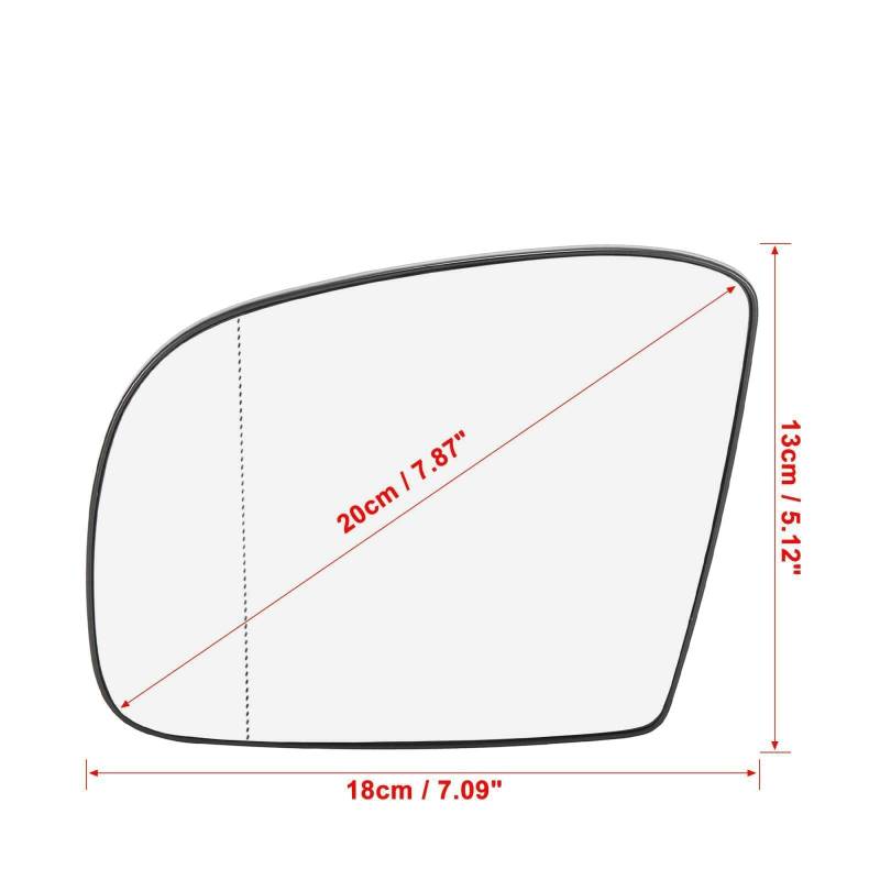 1 Paar Spiegelglas beheizt mit Trägerplatte links links/rechts rechts for W164 X164 R251 ML GL R 2006-2008 von FonFou