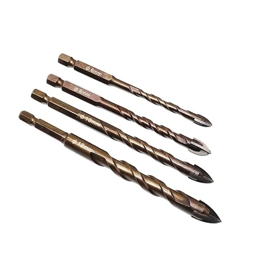 3~12mm Best Cross Hex Tile Drill Bits Set For Glass Ceramic Beton Hole Opener Brick Hard Alloy Triangle Bit Tools(Set 6 8 10 12mm) von FonFou