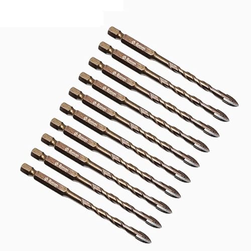 3~12mm Best Cross Hex Tile Drill Bits Set for Glass Ceramic Beton Hole Opener Brick Hard Alloy Triangle Bit Tools(10pcs 6mm) von FonFou