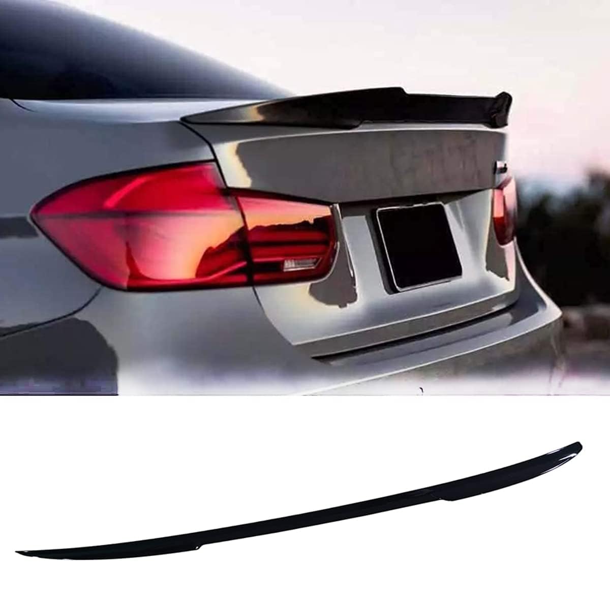 Auto Heckscheibe Spoiler für Mercedes-Benz CLK Class W209 AMG 2003-2009 PVC-Material Ohne Perforation Deckel Spoiler Flügel Einbau Heckflügel Dekoration,Bright Black Style von ForGue