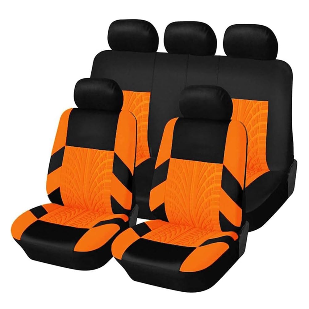 Auto Sitzbezüge Stoff Set für BM-W 2er F45 Active Tourer 2014-2022, Komplettset Innenraum Autositzbezüge Allwetter Vorder Rückbank Sitzschoner Zubehör,G/Orange von ForGue