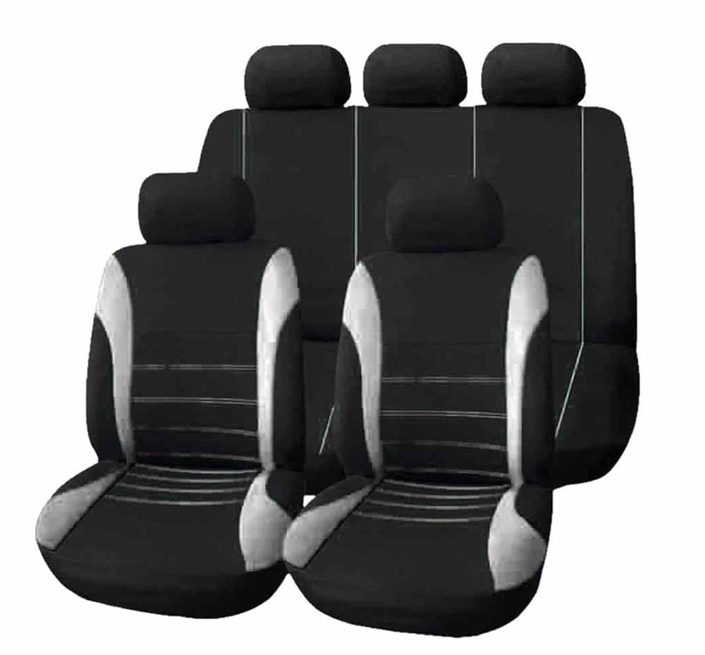 ForGue Auto Sitzbezüge Stoff Set für Mitsubishi Space Star 2.GEN 2.gen 2017-2024, Innenraum Autositzbezüge Seasons Protectors Schonbezüge Sitzschoner Zubehör,C/9pcs Set Grey von ForGue