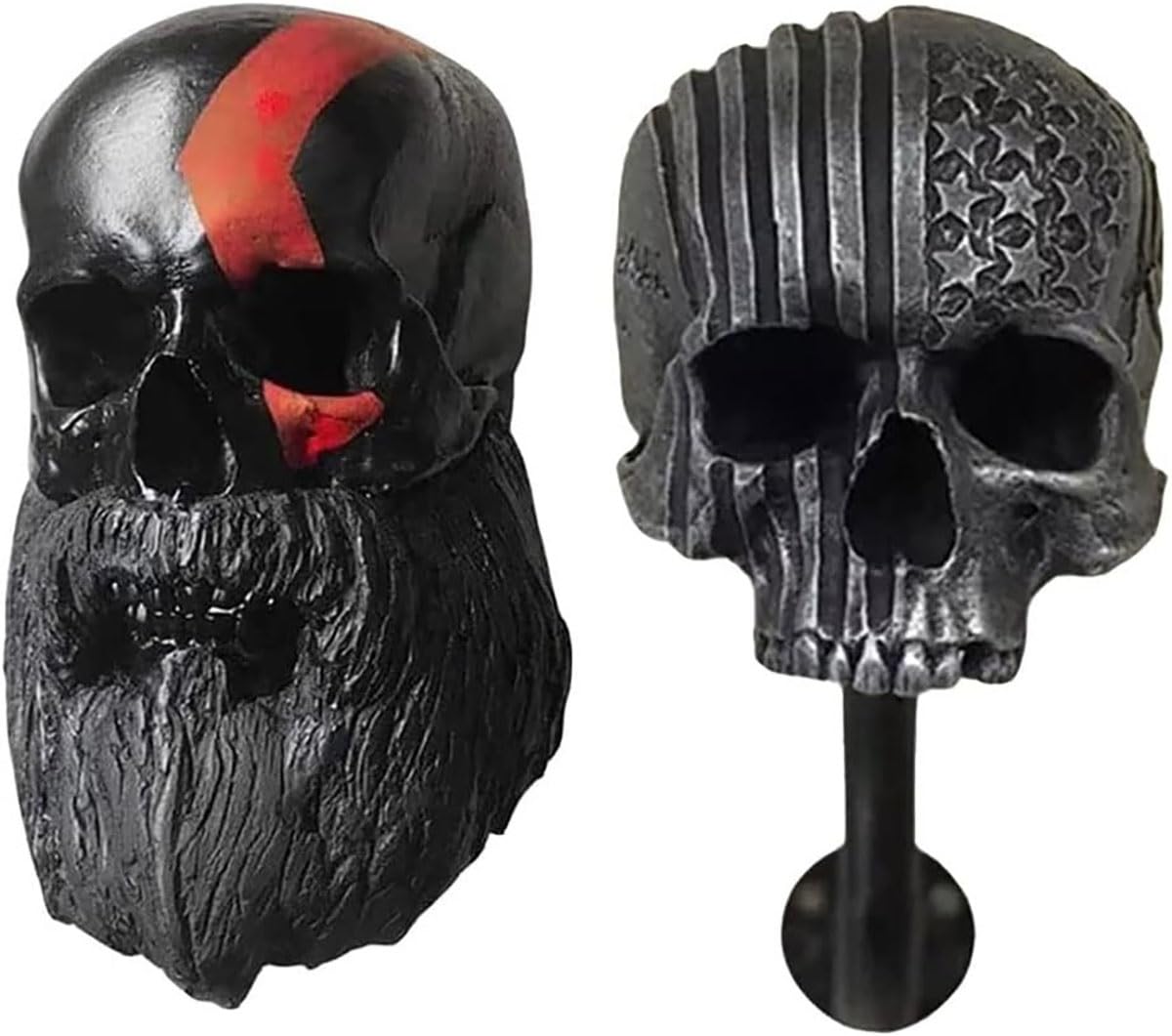 Motorrad Schädel Helmhalter, Wand Skull Kopfhörerhalter, Totenkopf Helm Halter Wandhalterung, Motorcycle Skull Helmet Holder, Motorrad Helm Halterung Geschenk ( Color : AB , Size : Small Skull ) von ForGue