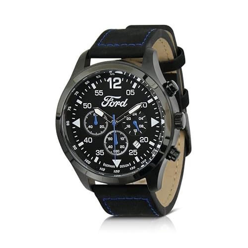 Ford Basic Armbanduhr Chronograph mit Lederarmband 10 ATM von Ford