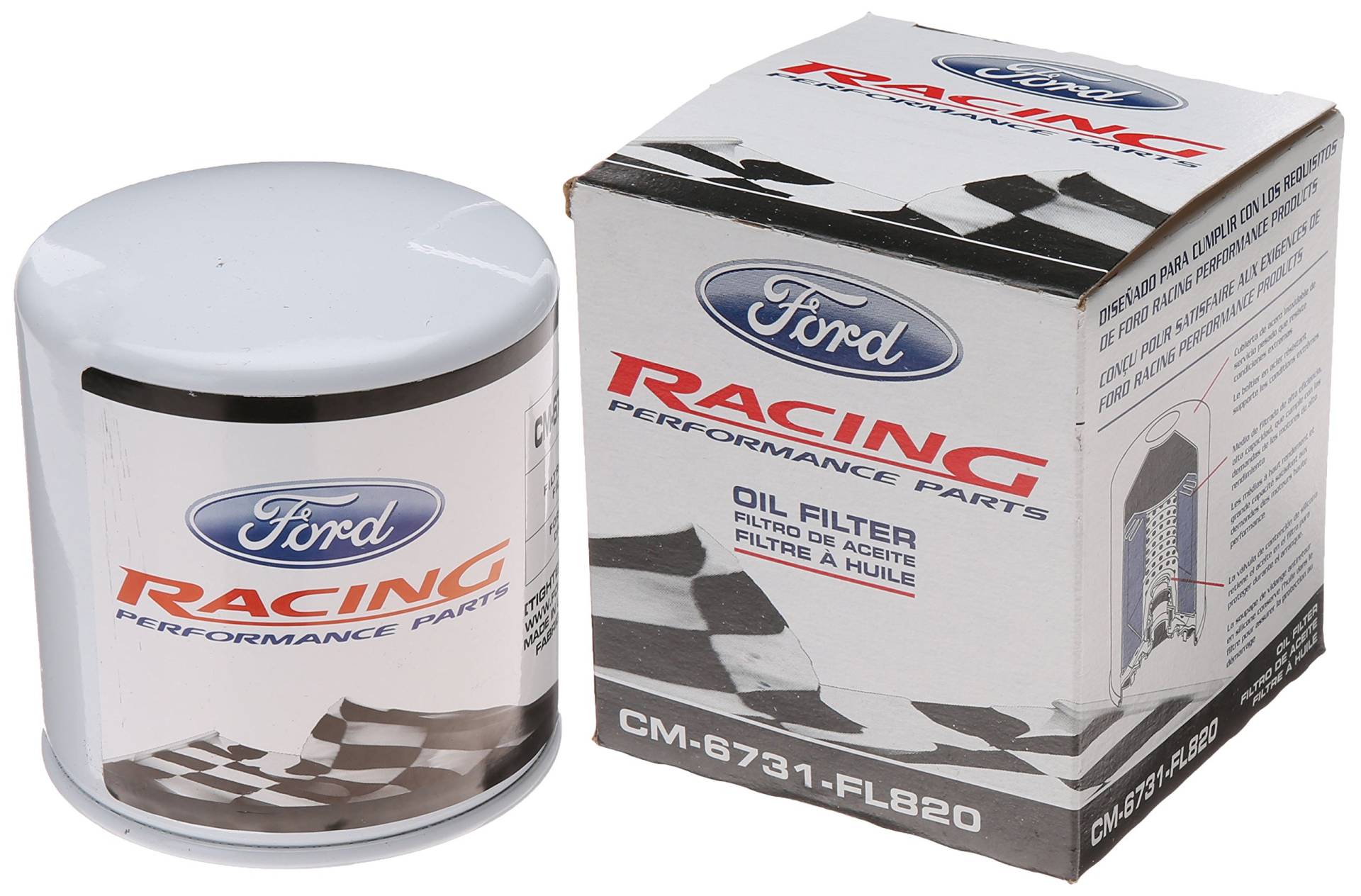 Ford Racing CM6731FL82 Hochleistungs-Ölfilter, Weiß von Ford