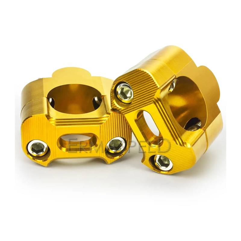 Motorrad-Lenkererhöhung Für Bike Motocross Motorrad Lenker Riser Mount Clamp 28mm 1 1/8" Lenker Fat Bar Riser Mount Clamp Lenkerhalterung Klemme(Gold) von ForgUe