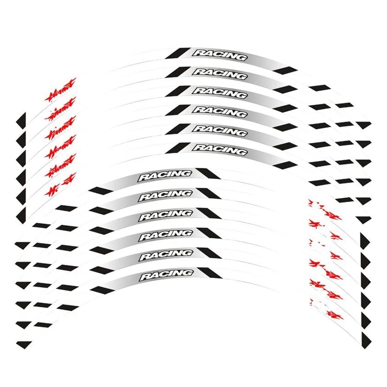Motorrad-Rad 12 Stück Passend Für Motorrad-Radaufkleber, Streifen, Reflektierende Felgendekoration Für H&ornet 250 900 400 Aufkleber Abziehbild(4) von ForgUe