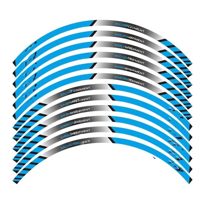 Motorrad-Rad 12 X Dicke Äußere Felgenaufkleber Streifen, Radaufkleber Passend Für Für FZ1 Für F&azer Für FZ 1 Aufkleber Abziehbild(Blue) von ForgUe