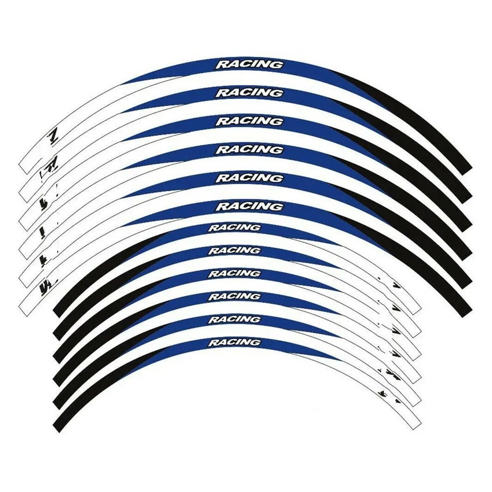 Motorrad-Rad 12PS Motorradfelgen-Radstreifen-Klebeband-Aufkleber 21 19 18 Für Für YZ 125 Für 125X 250 Für 250X Aufkleber Abziehbild(Blue) von ForgUe