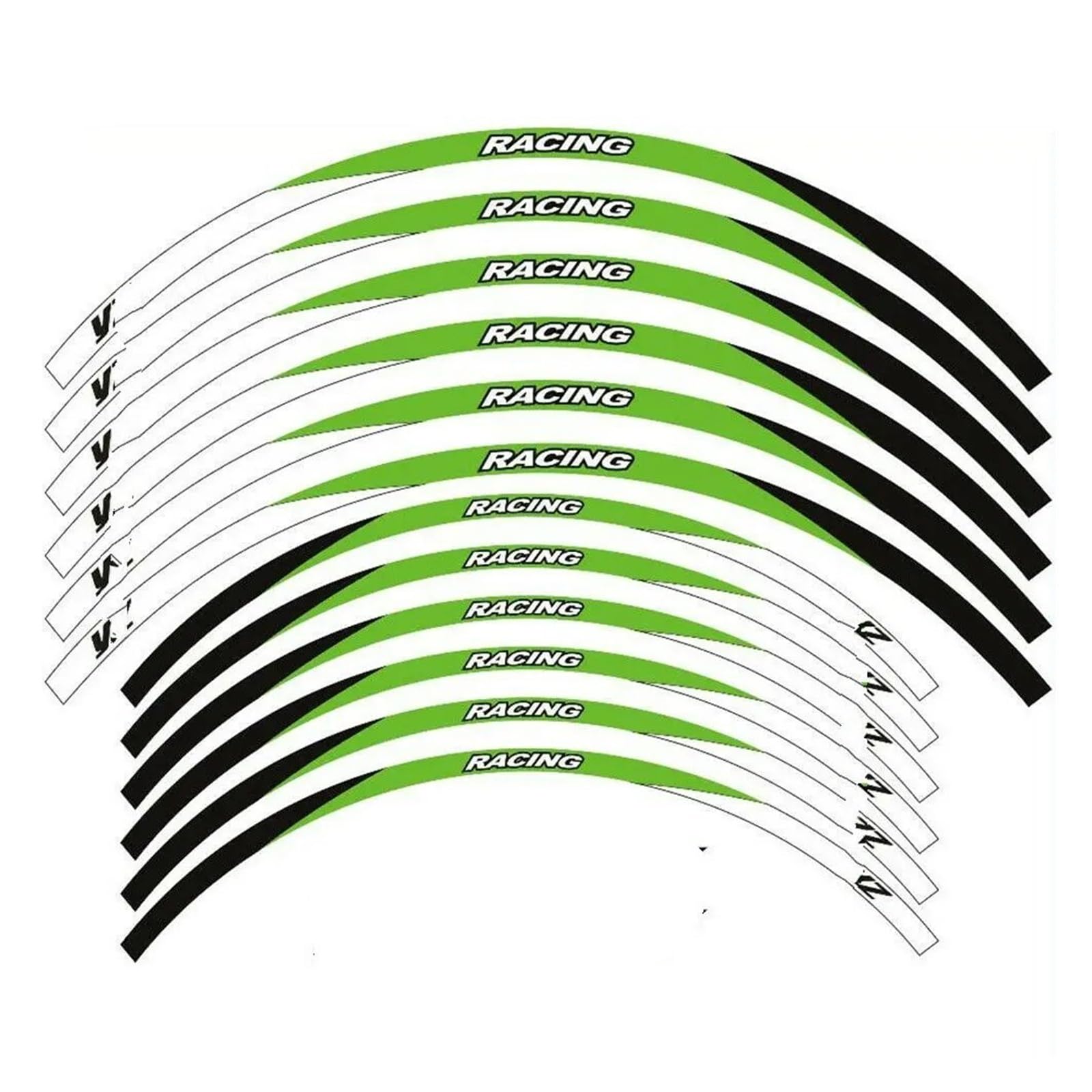 Motorrad-Rad 12PS Motorradfelgen-Radstreifen-Klebeband-Aufkleber 21 19 18 Für Für YZ 125 Für 125X 250 Für 250X Aufkleber Abziehbild(Green) von ForgUe