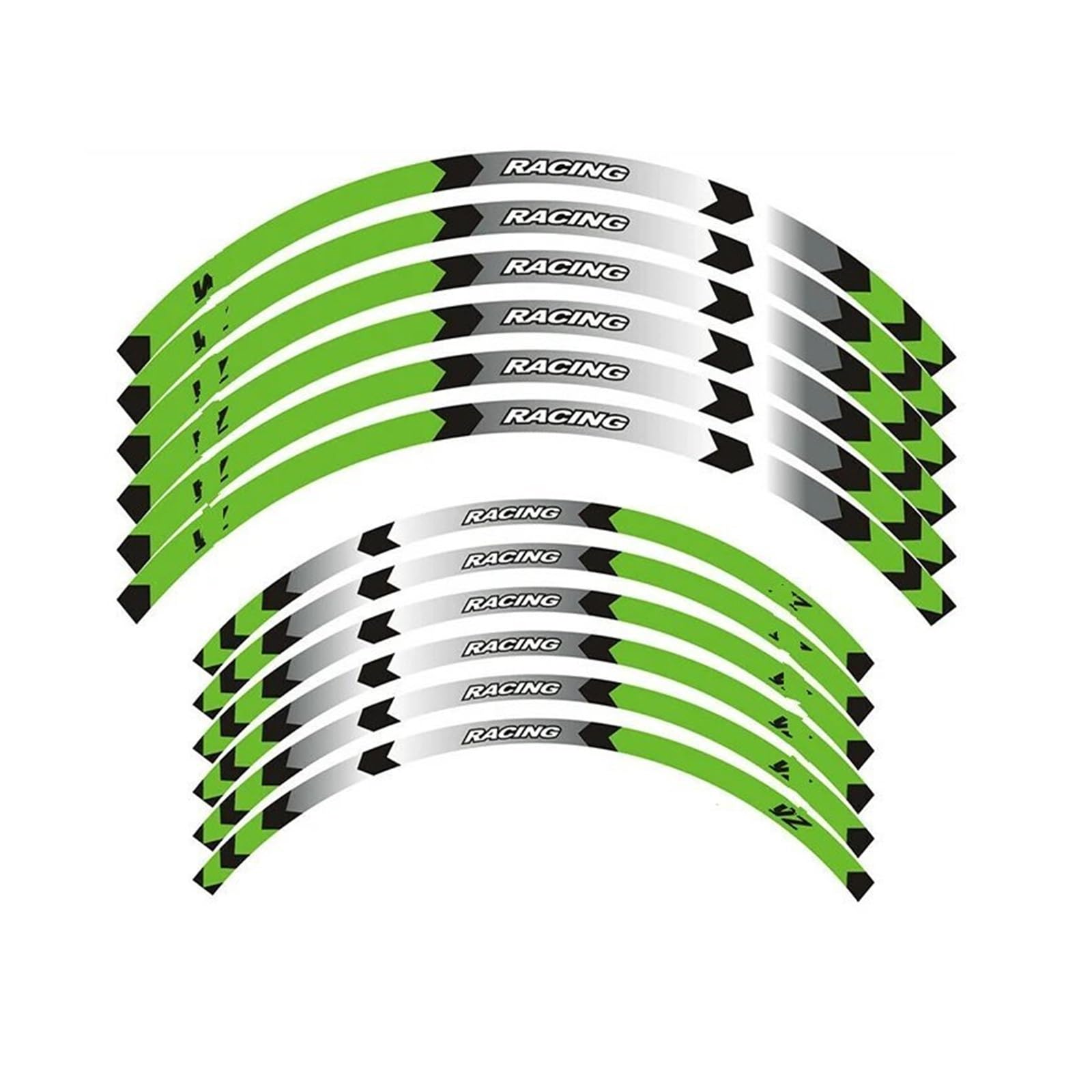 Motorrad-Rad 12PS Motorradfelgen-Radstreifen-Klebeband-Aufkleber 21 19 18 Für Für YZ 125 Für 125X 250 Für 250X Aufkleber Abziehbild(Green 1) von ForgUe