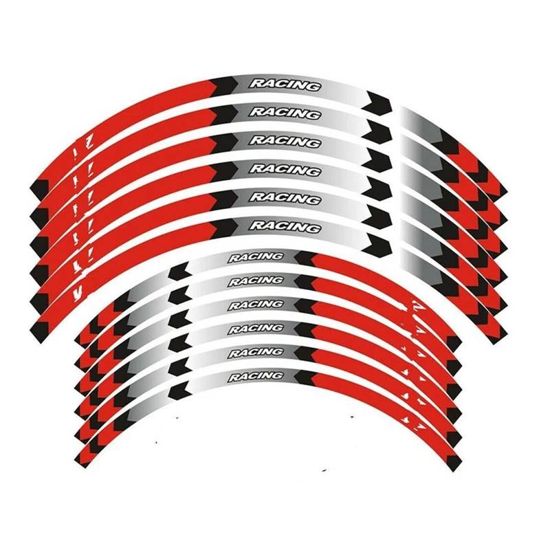 Motorrad-Rad 12PS Motorradfelgen-Radstreifen-Klebeband-Aufkleber 21 19 18 Für Für YZ 125 Für 125X 250 Für 250X Aufkleber Abziehbild(Red) von ForgUe