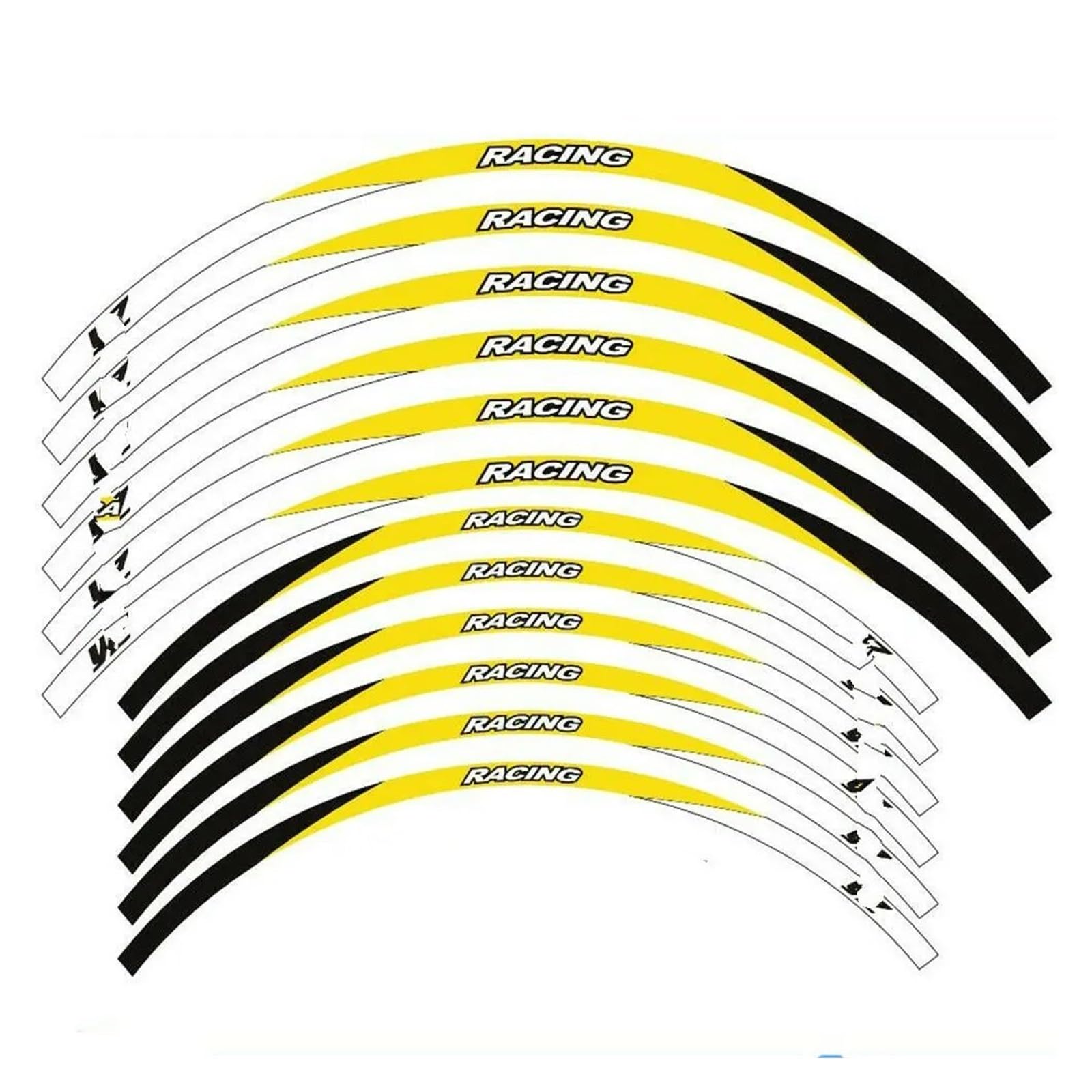 Motorrad-Rad 12PS Motorradfelgen-Radstreifen-Klebeband-Aufkleber 21 19 18 Für Für YZ 125 Für 125X 250 Für 250X Aufkleber Abziehbild(Yellow) von ForgUe