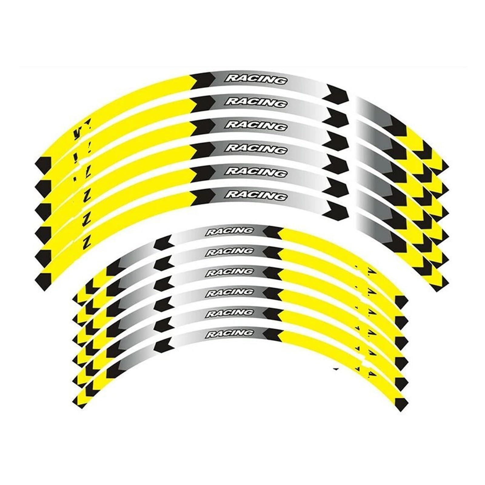 Motorrad-Rad 12PS Motorradfelgen-Radstreifen-Klebeband-Aufkleber 21 19 18 Für Für YZ 125 Für 125X 250 Für 250X Aufkleber Abziehbild(Yellow1) von ForgUe