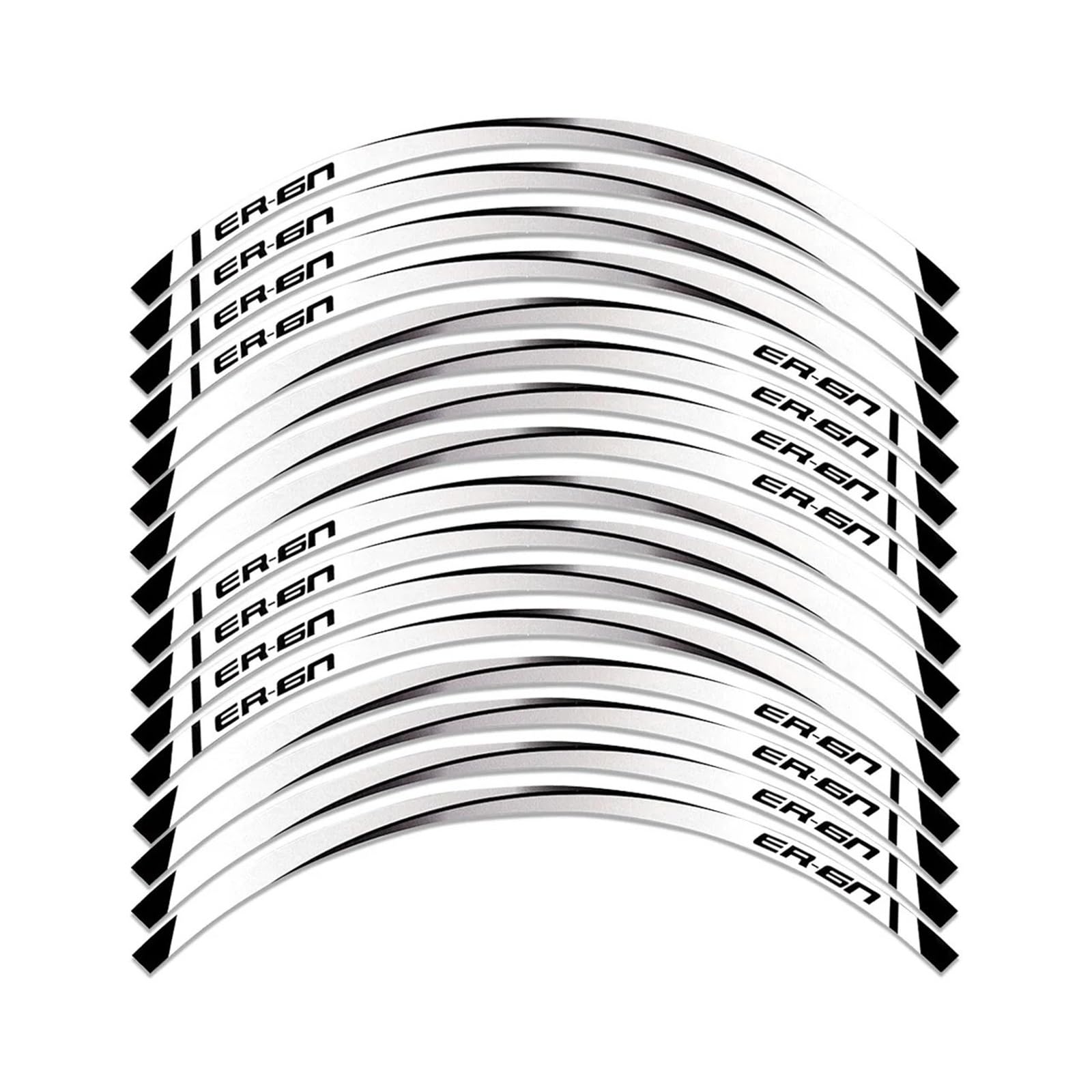 Motorrad-Rad 17 Für ER-6N Reflektierende Motorrad Rad Hub Aufkleber Moto Bike Rim Streifen Band Aufkleber Zubehör Aufkleber Abziehbild(Silver) von ForgUe