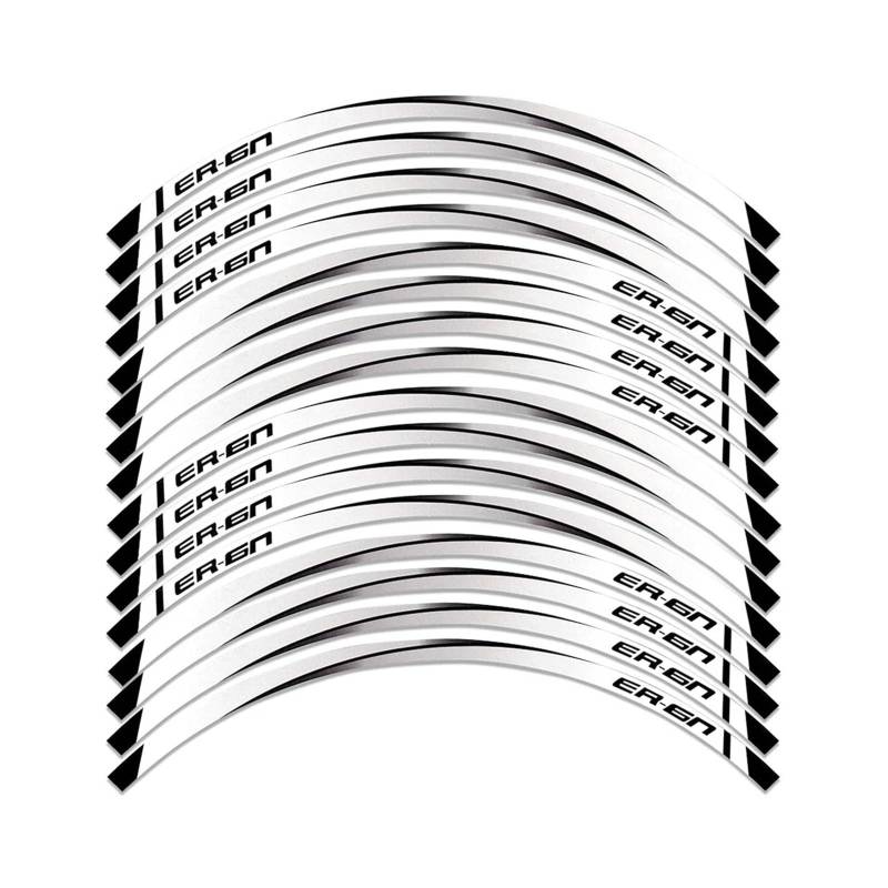 Motorrad-Rad 17 Für ER-6N Reflektierende Motorrad Rad Hub Aufkleber Moto Bike Rim Streifen Band Aufkleber Zubehör Aufkleber Abziehbild(Silver) von ForgUe