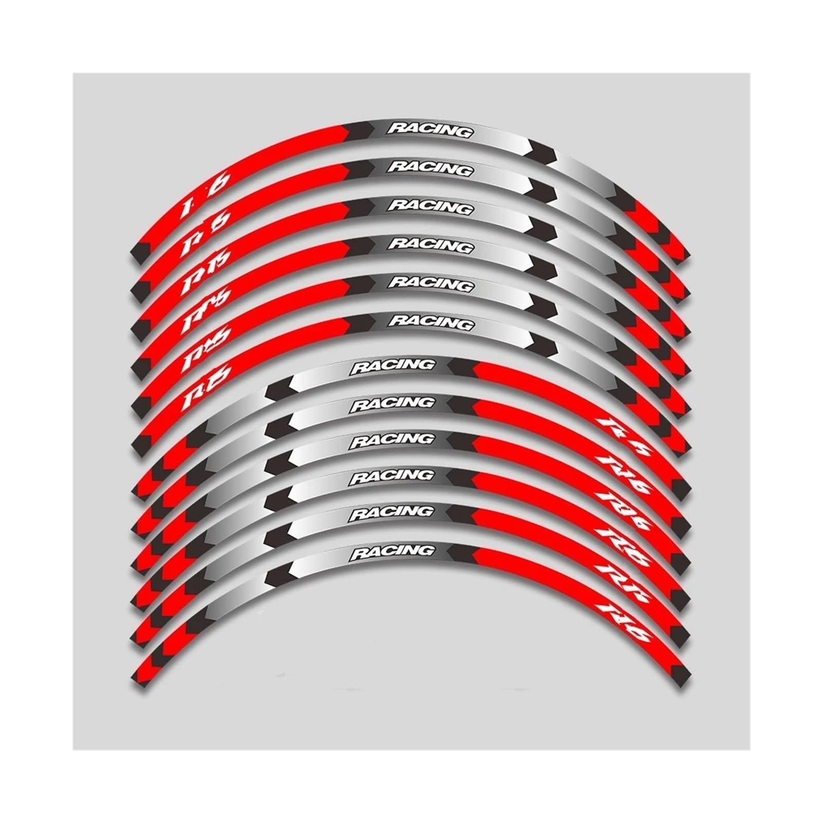 Motorrad-Rad 17-Zoll-Motorrad-Räder-Naben-Aufkleber Für Für YZF R6 Für YZFR6 Reflektierende Streifen Dekorative Aufkleber Klebeband-Set Aufkleber Abziehbild(1 style A Red3) von ForgUe