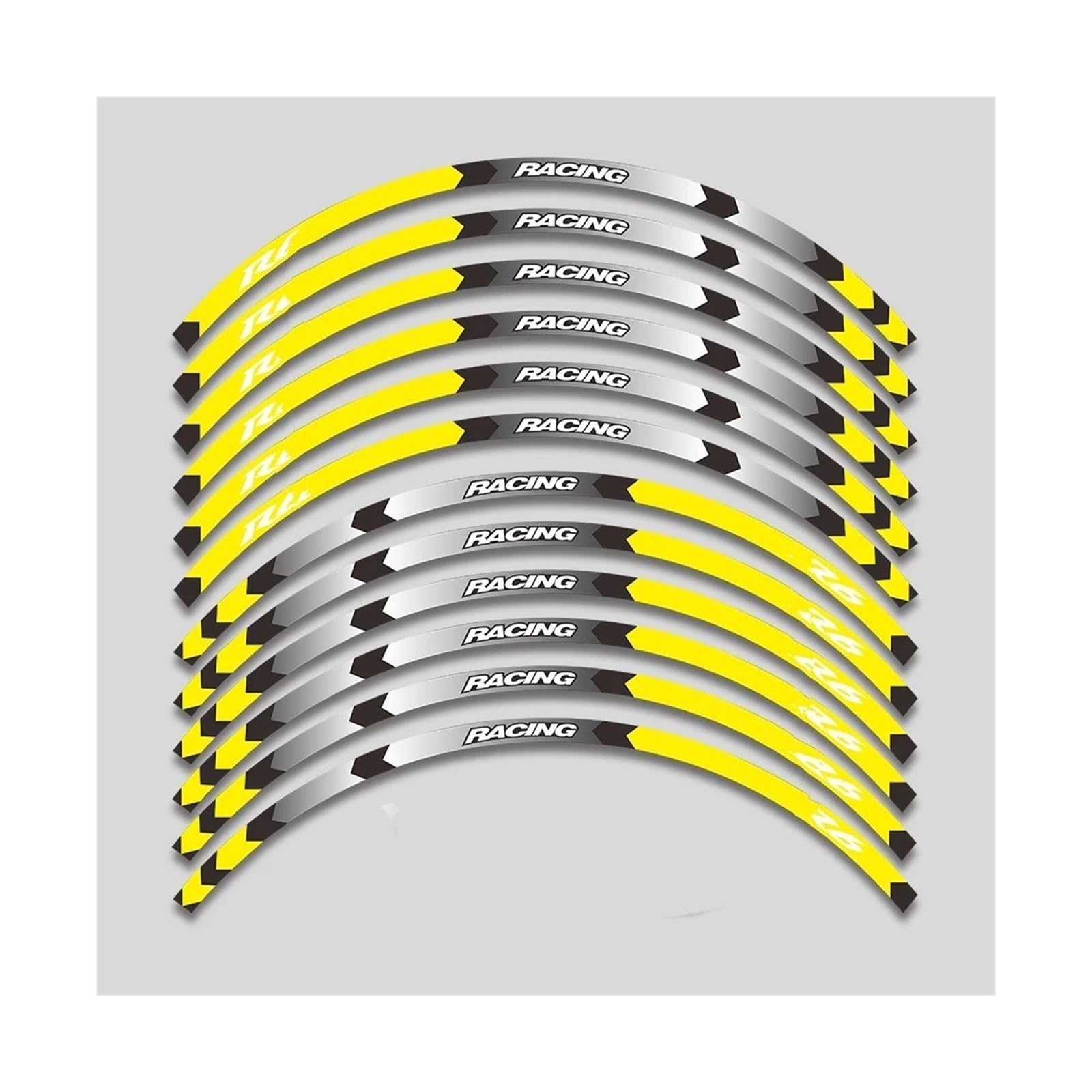 Motorrad-Rad 17-Zoll-Motorrad-Räder-Naben-Aufkleber Für Für YZF R6 Für YZFR6 Reflektierende Streifen Dekorative Aufkleber Klebeband-Set Aufkleber Abziehbild(1 style A Yellow10) von ForgUe