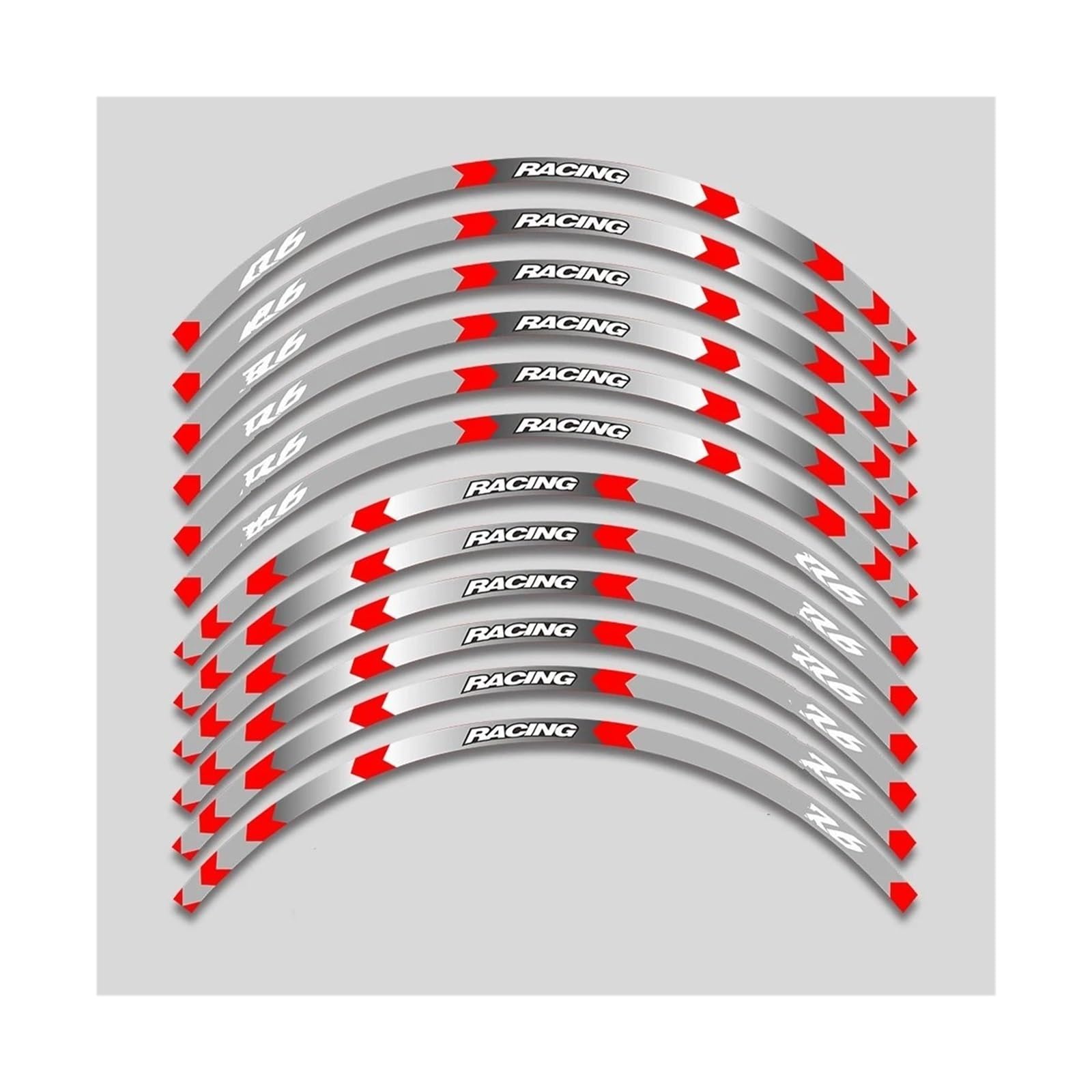 Motorrad-Rad 17-Zoll-Motorrad-Räder-Naben-Aufkleber Für Für YZF R6 Für YZFR6 Reflektierende Streifen Dekorative Aufkleber Klebeband-Set Aufkleber Abziehbild(1 style B Red11) von ForgUe