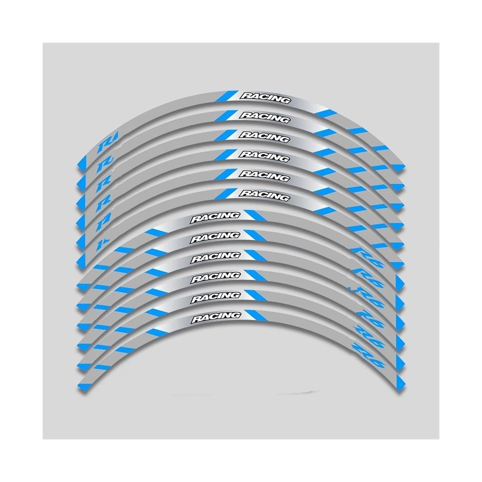 Motorrad-Rad 17-Zoll-Motorrad-Räder-Naben-Aufkleber Für Für YZF R6 Für YZFR6 Reflektierende Streifen Dekorative Aufkleber Klebeband-Set Aufkleber Abziehbild(2 style B Bule15) von ForgUe