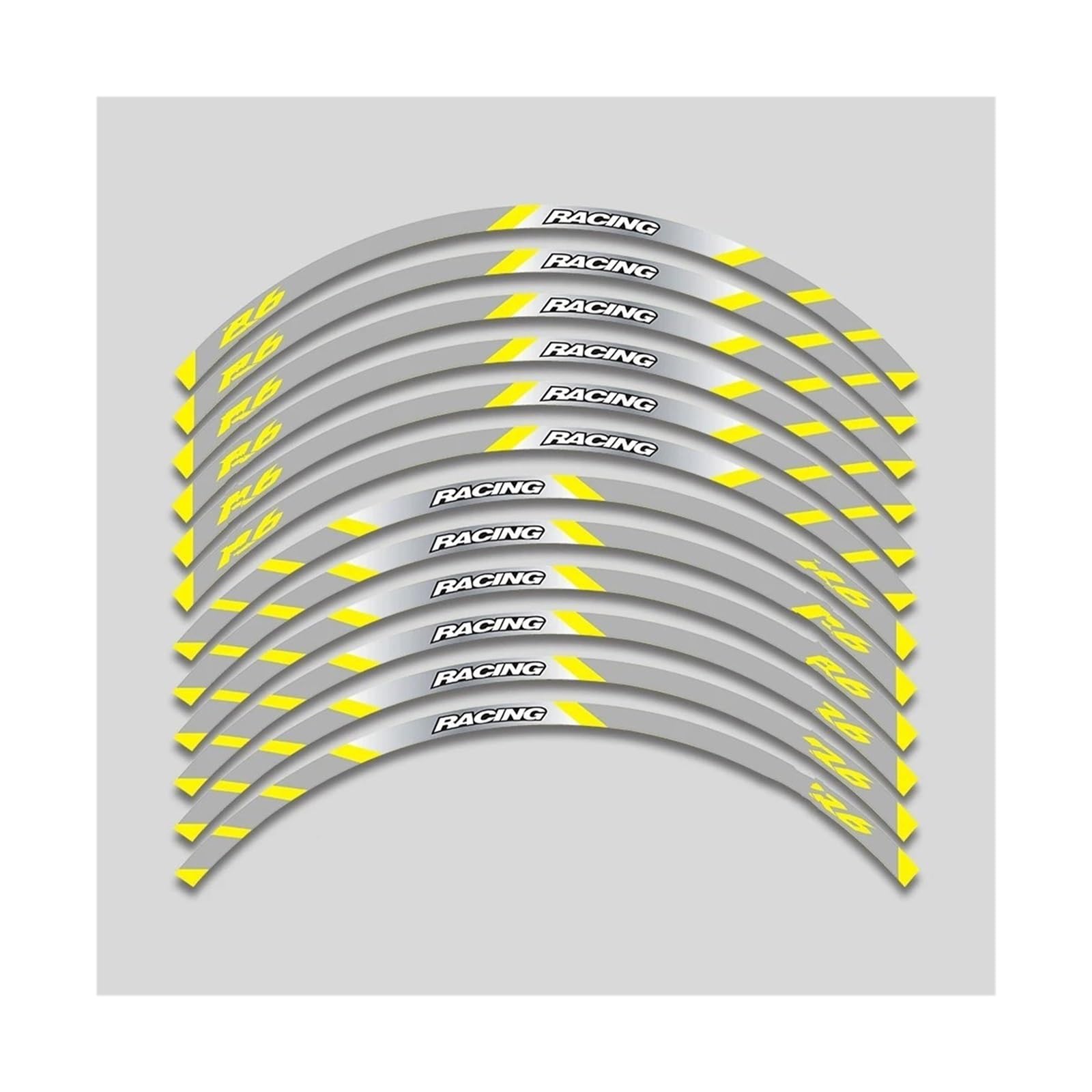 Motorrad-Rad 17-Zoll-Motorrad-Räder-Naben-Aufkleber Für Für YZF R6 Für YZFR6 Reflektierende Streifen Dekorative Aufkleber Klebeband-Set Aufkleber Abziehbild(2 style B Yellow1) von ForgUe