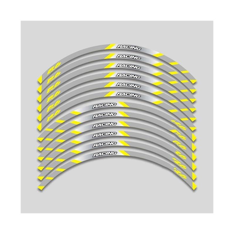 Motorrad-Rad 17-Zoll-Motorrad-Räder-Naben-Aufkleber Für Für YZF R6 Für YZFR6 Reflektierende Streifen Dekorative Aufkleber Klebeband-Set Aufkleber Abziehbild(2 style B Yellow1) von ForgUe