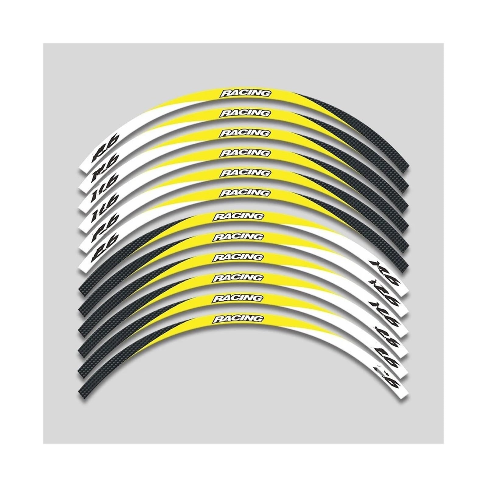 Motorrad-Rad 17-Zoll-Motorrad-Räder-Naben-Aufkleber Für Für YZF R6 Für YZFR6 Reflektierende Streifen Dekorative Aufkleber Klebeband-Set Aufkleber Abziehbild(3 style A Yellow7) von ForgUe