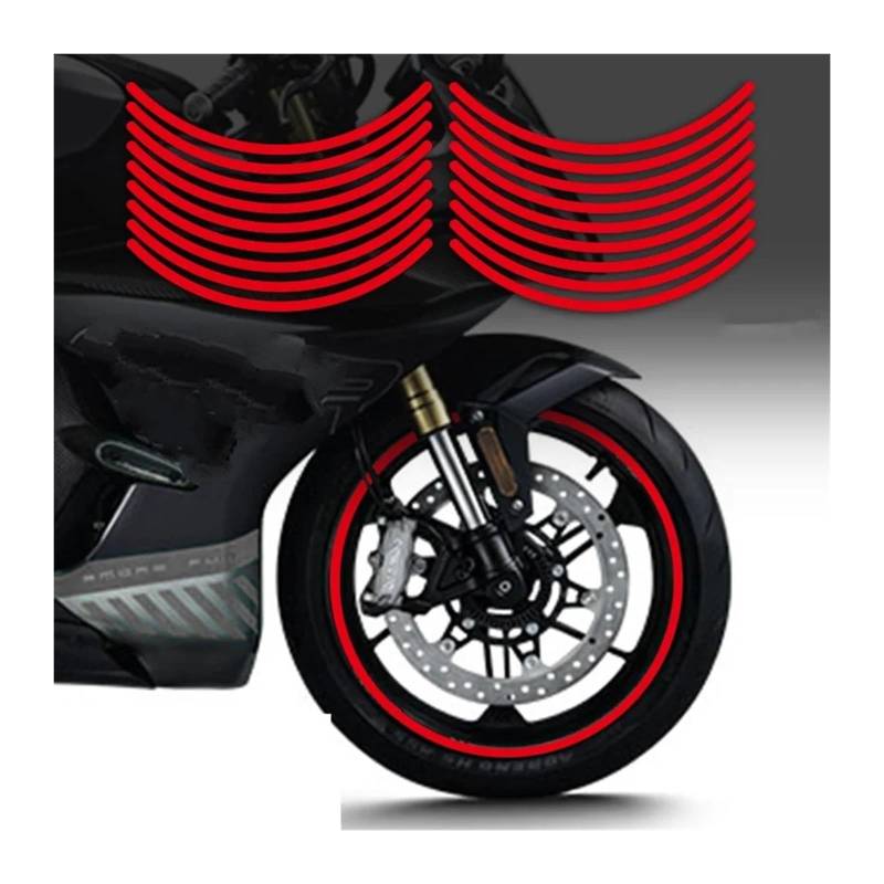 Motorrad-Rad FÜR S&uzuki FÜR GSX250r FÜR GSX250R Reflektierende Motorrad Zubehör Rad Aufkleber Hub Decals Felge Streifen Band Aufkleber Abziehbild(Red) von ForgUe