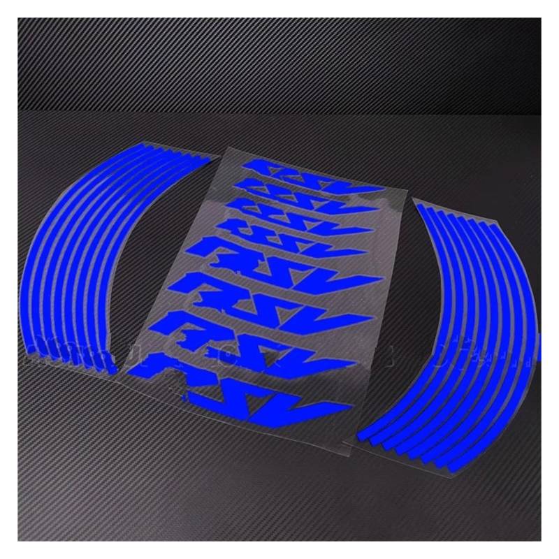 Motorrad-Rad Für A&PRILIA Für RSV4 RR RF Reflektierende Aufkleber Streifen Motorrad Motorrad Räder 16X Streifen 8X Aufkleber Abziehbild(RSV Blue) von ForgUe