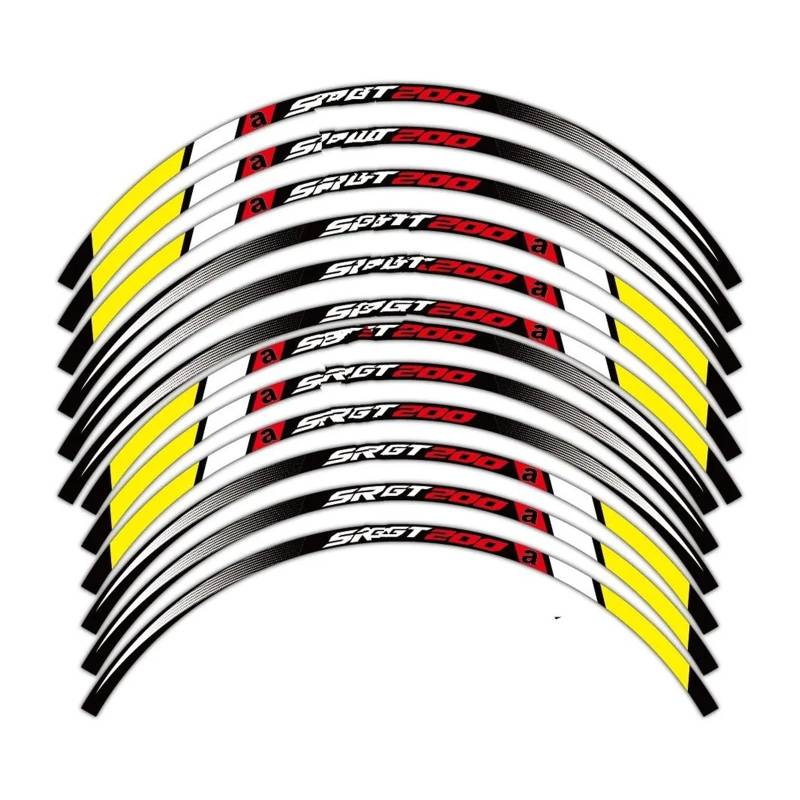 Motorrad-Rad Für A&PRILIA Für SRGT200 Reflektierende Motorrad Zubehör Rad Aufkleber Innenseite Der Hub Decals Felge Streifen Band Aufkleber Abziehbild(Multi-colored3) von ForgUe